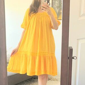 Vintage California Miss yellow cotton babydoll dress.